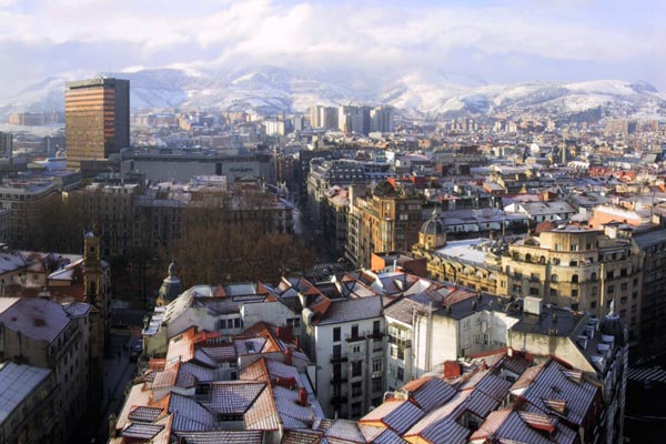 Bilbao city, urban panoramic.