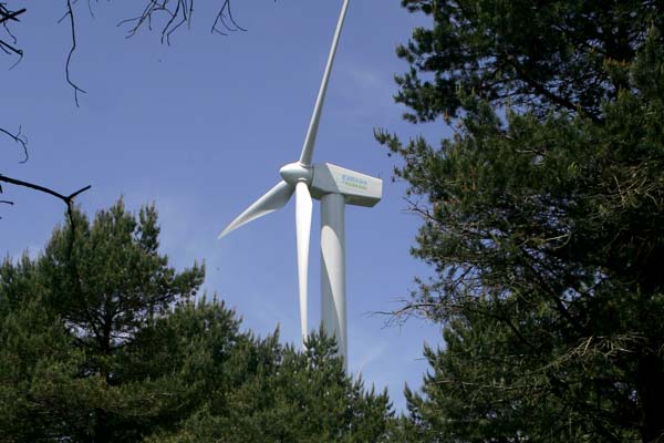 View of a wind turbine