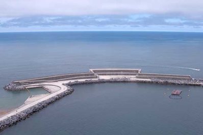 Aerial view of the Mutriku Marine Power Plant.